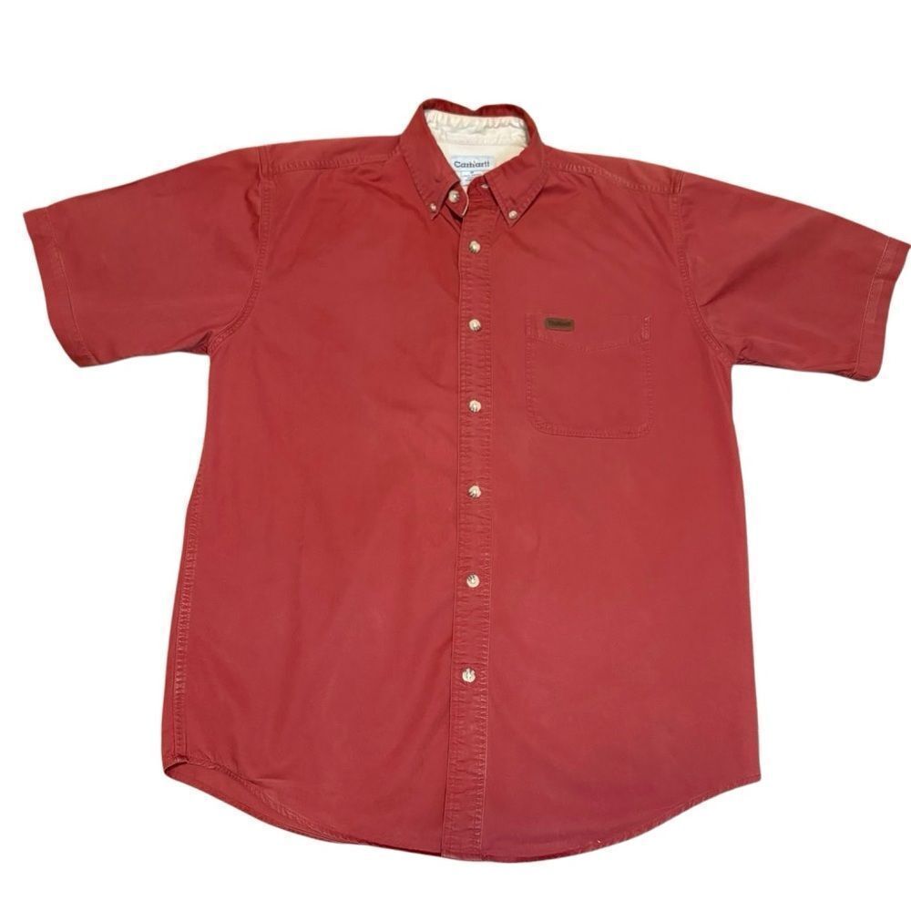Carhartt Rust Short Sleeve Button Down Shirt. Size Medium. Great Condition!!